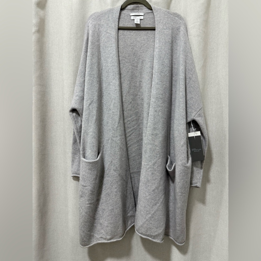 NWT Nordstrom Signature 100% cashmere gray cardigan size XL